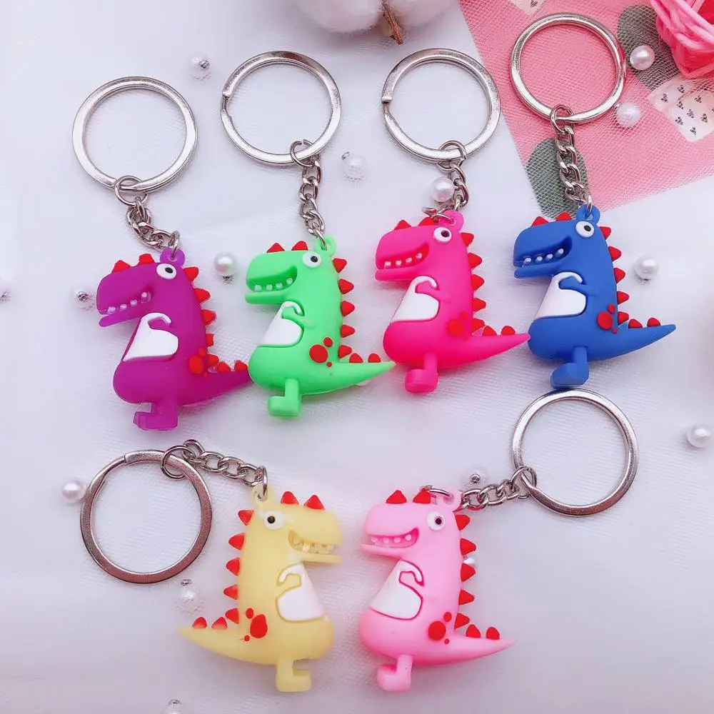 2019 The high quality Cute Cartoon Key Chain Small Dinosaur Animal PVC lady Bag Charm Pendant | Украшения и аксессуары