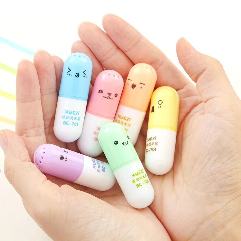 60 шт./лот Capsule маркер мини Цвет рисования Liner ручки милые лица канцелярия Школьные принадлежности eb869