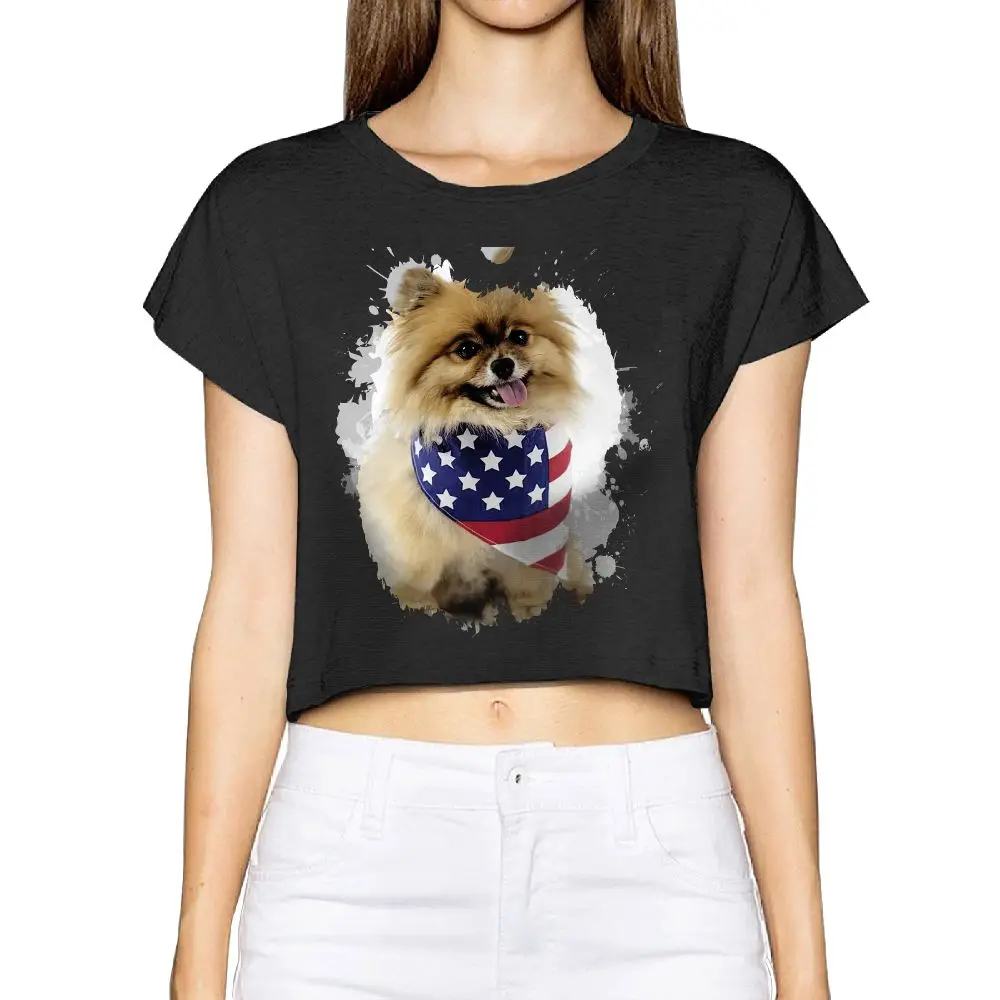 SAMCUSTOM Camisetas настоящий короткий новый pomeranian 3D печать летняя модная уличная