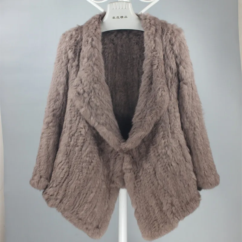 (TopFurMall) Женская куртка из натурального кроличьего меха пальто с отложным