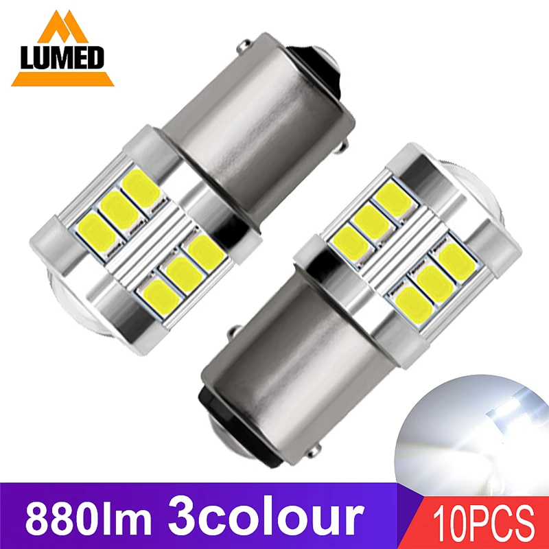 10x1156 светодиодный LED BA15S BAY15D P21W автомобильная светодиодная лампа стоп сигнал