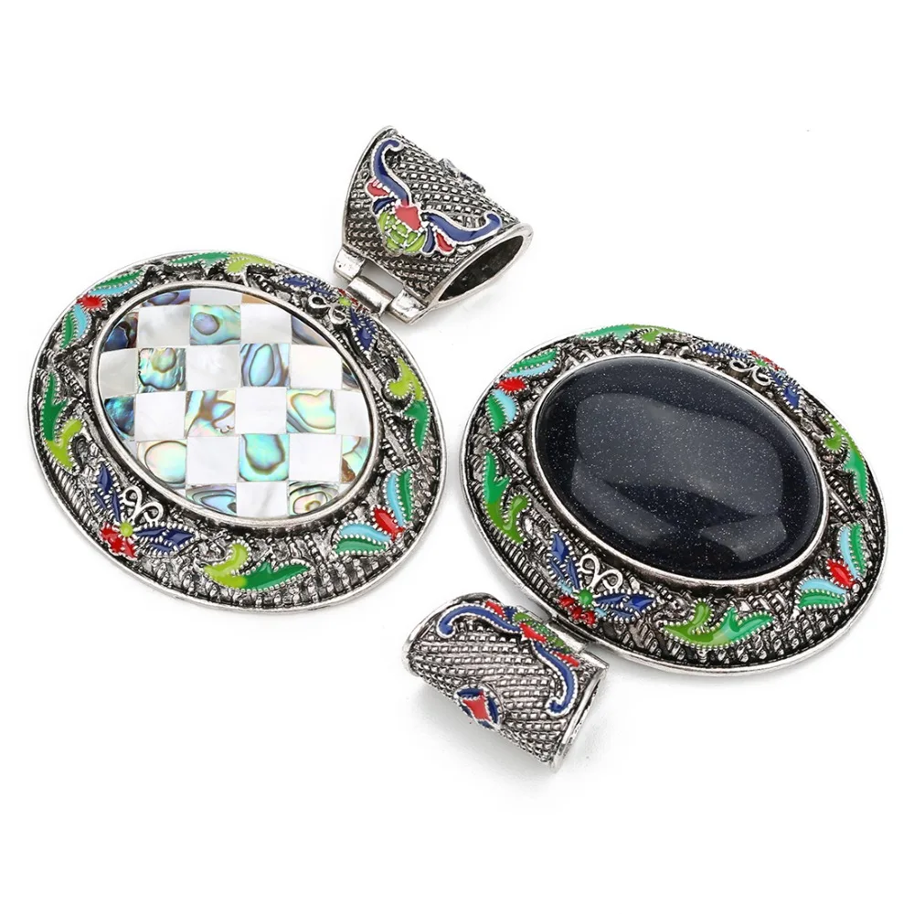 Новые богемные этнические Подвески овальной формы ожерелье 60*72 мм подвески из