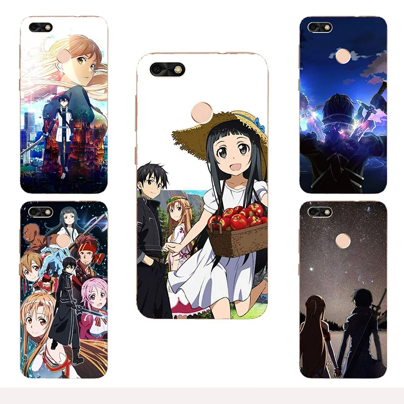 Sword Art Online SAO Anime Soft Silicone Paint Case For Huawei P9 lite mini/Y6 Pro 2017/Nova Lite 2017 Smart Phone Printed Cover | Мобильные