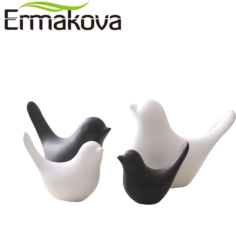 ERMAKOVA 2 шт. набор керамическая фигурка птицы статуя животного статуя птицы фарфоровая статуэтка домашний бар кофейня офисный, свадебный Декор подарок
