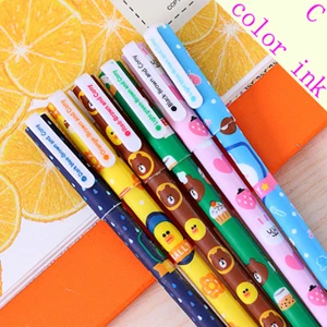 10pcs 6pcs kawaii flower colorful Chancery gel pen papelaria office school supplies stationary canetas coloridas color pen 04083 - Цвет: Ccolor