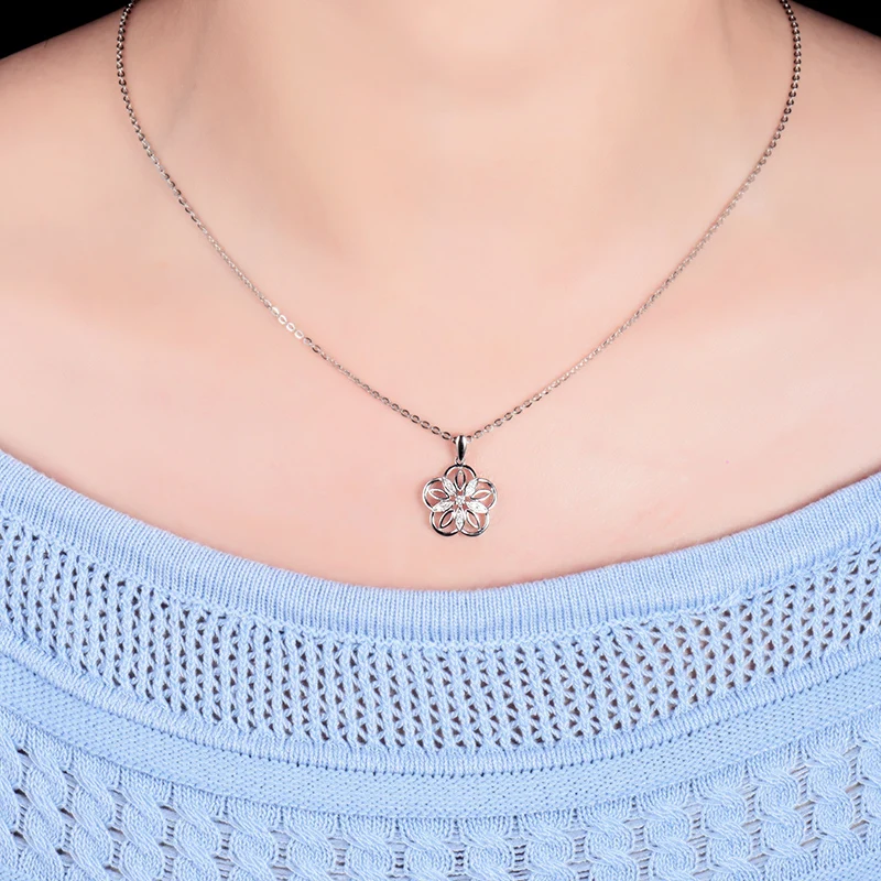 Ожерелье подвеска в форме цветка из белого золота 18 К|fine jewelry|gold diamond pendantdiamond pendant