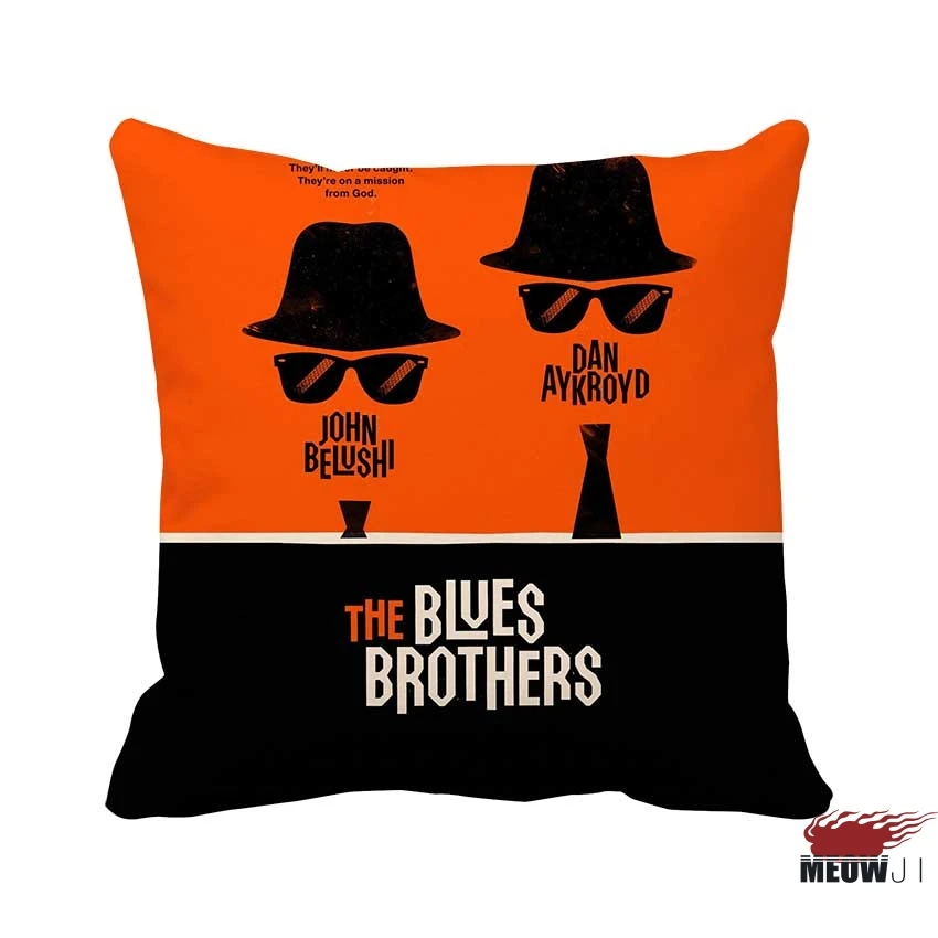 Мягкая бархатная наволочка для подушки The blues brothers разные размеры бесплатная