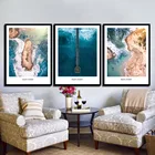 Картина на стену с изображением морской пейзажа синего океана волны в скандинавском стиле плакат A4 печать на холсте изображения островов детская спальня домашний декор