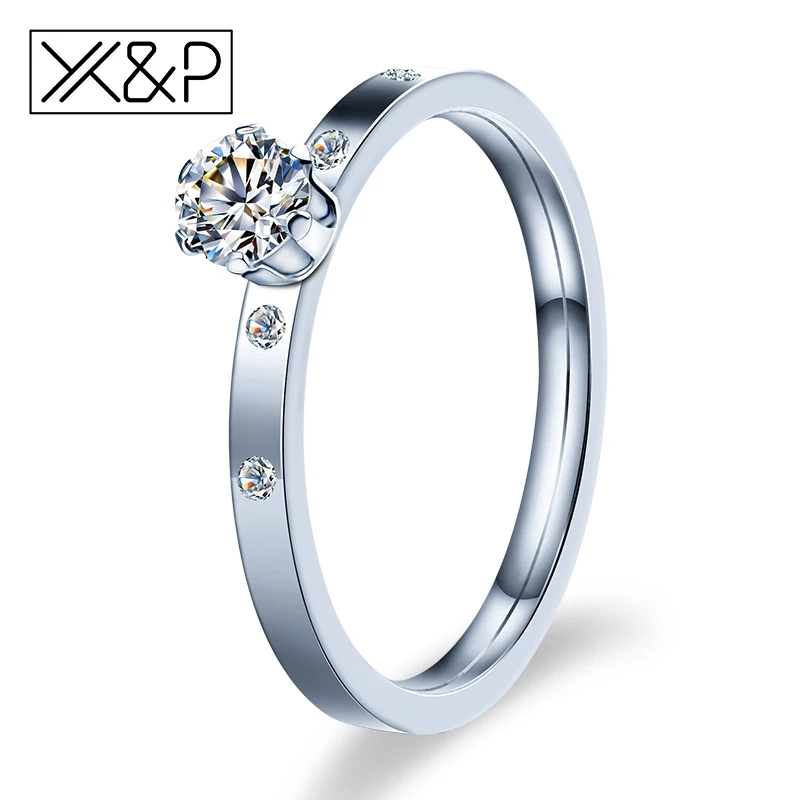 Модные брендовые парные кольца X & P из розового золота с искусственными