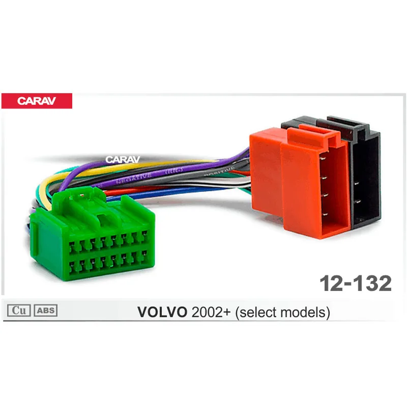 Радиоадаптер CARAV 12 132 ISO для VOLVO 2002 + (выбранные модели) жгут проводов соединитель