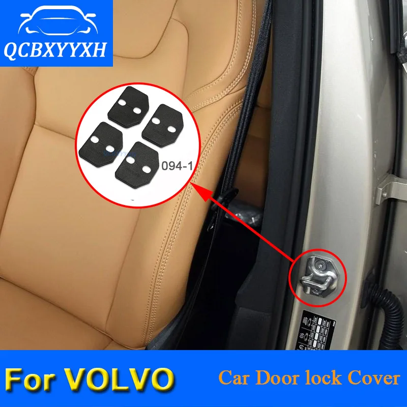4PCSCar дверные замки Защитная крышка для Volvo S40 XC60 C30 S80 XC90 S90 V40 V60 S60 2012- автомобиля отделка дверного замка авто Крышка