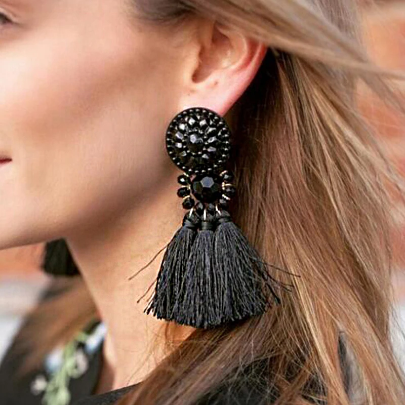 Beagloer Brincos Для женщин Boho падения мотаться бахрома серьги Винтаж Этническая себе