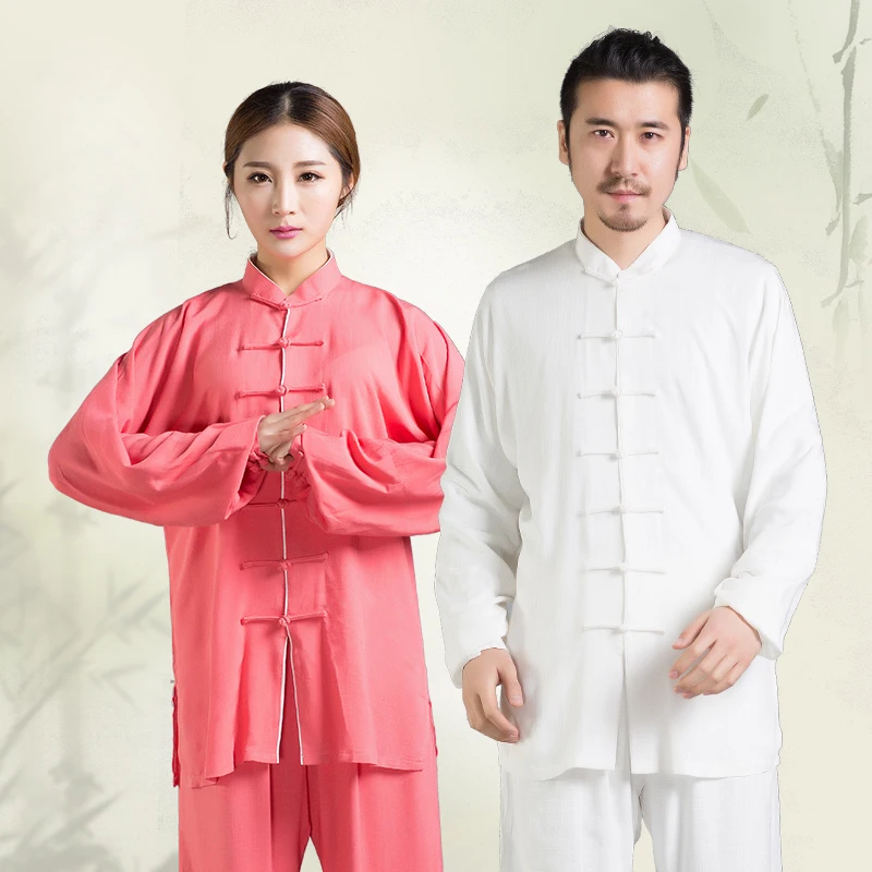 Мужская и женская льняная форма ручной работы Tai Chi Wushu кунг фу костюм для боевого