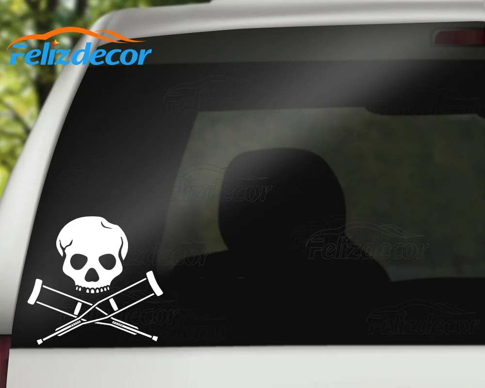 Черно белые наклейки с черепом jackass автомобильный виниловый декор для двери и