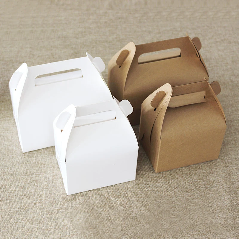 10 шт./лот контейнер для фруктов из крафт бумаги хранения закусок выпечки хлеба