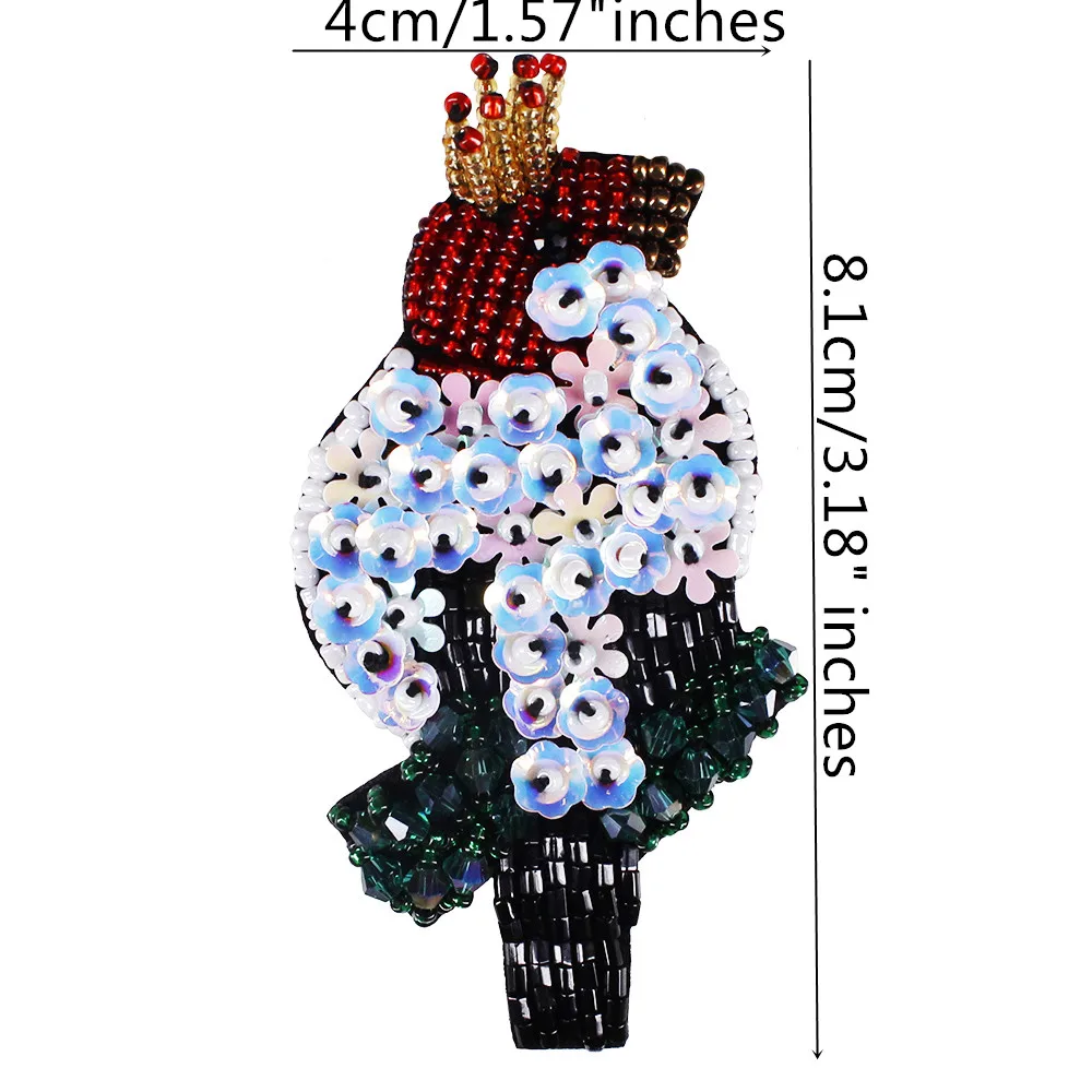 10 шт. вышивка из бусин блестки патчи с рисунком птицы аппликация для одежды сумки