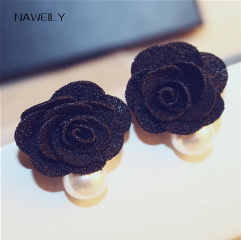 NAWEILY модные серьги с искусственным жемчугом камелиями Bijoux повседневные