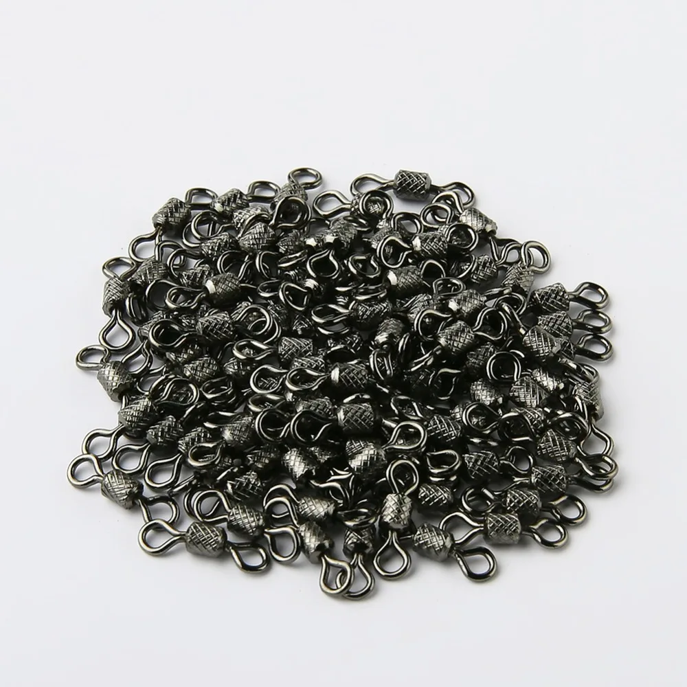 50pcs/box Stainless Steel Fishing Connector Barrel Swivel Rolling Ball Sinker Tool Tackle Goods For Fly Fishing Hook Lure