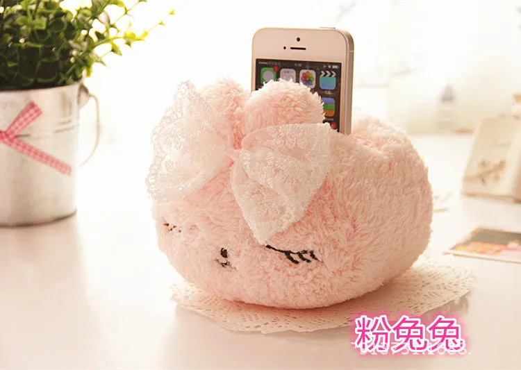 KAWAII корея синий панда слон кролик мобильный телефон подставка плюшевые мягкие