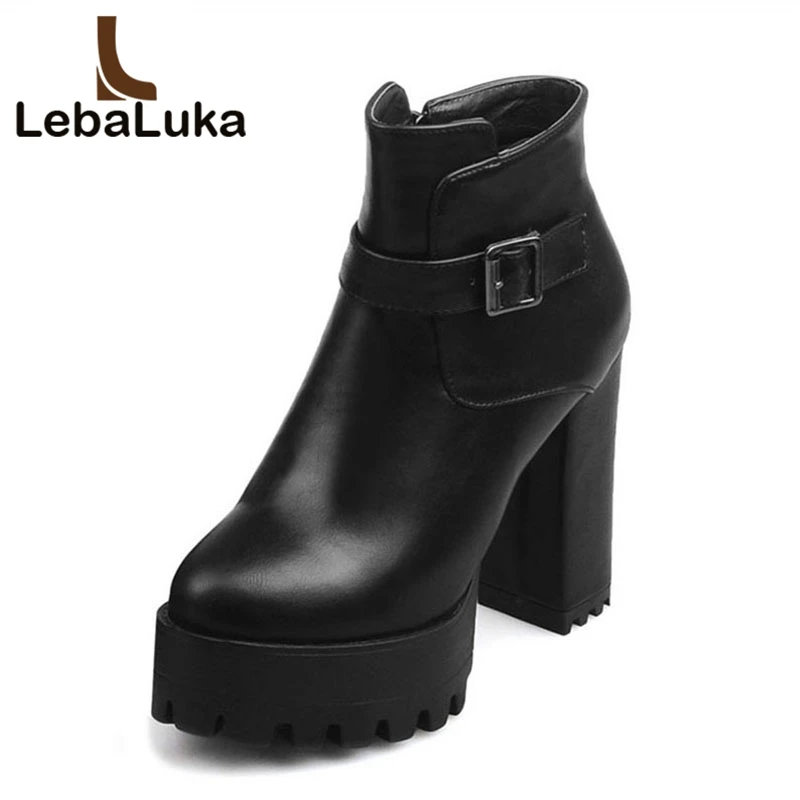 LebaLuka/размеры 32-43 женские полусапожки ботинки на молнии платформе и высоком