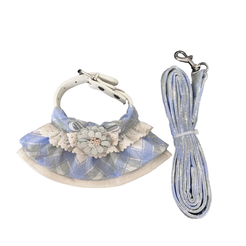 Blue Checked Ambaby Проверено cat ошейник с ремешком удобные ошейник для щенков поводок интимные аксессуары для маленьких собак животные - Цвет: Blue Checked