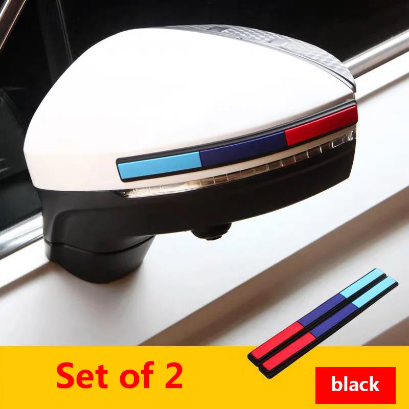 Type 1-Black-2PCS Для Volkswagen Tiguan зеркало заднего вида, наклейка на бампер, против царапин, Полоска, защита края, защита для автомобиля, Стайлинг, зеркала заднего вида - Название цвета: Type 1-Black-2PCS