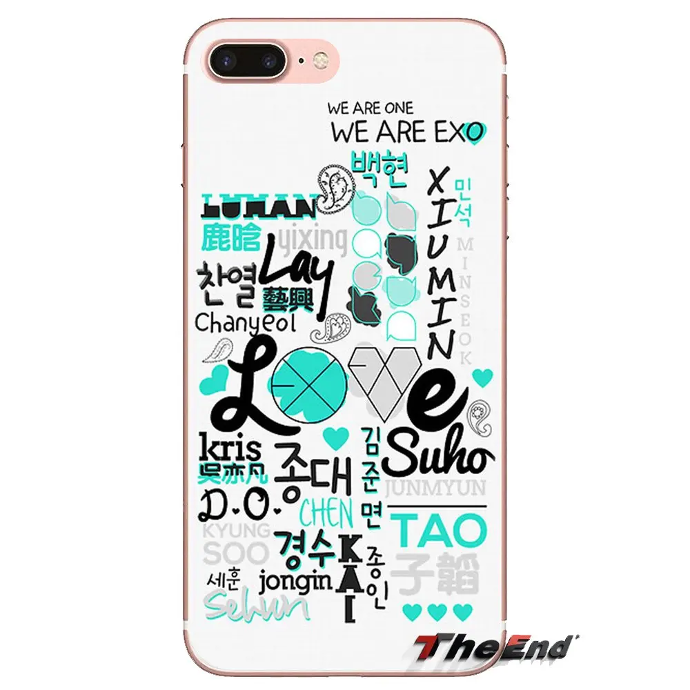 For Xiaomi Mi3 Samsung A10 A30 A40 A50 A60 A70 Galaxy S2 Note 2 Grand Core Prime xiumin EXO south korean band Logo Soft TPU Case |