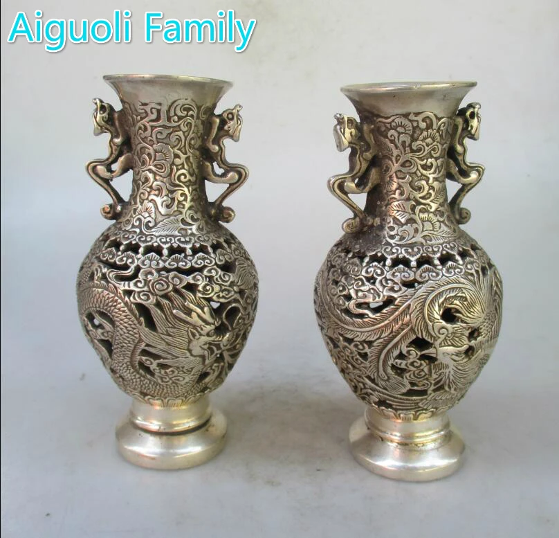 Коллекционная 1 пара из китайской династии Мин/цина украшеная старинная ваза