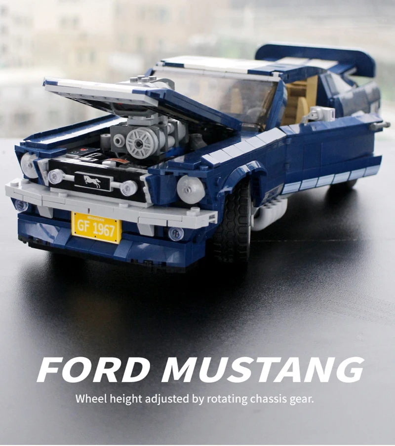 Creator Expert серии 1471 шт. Ford Mustang Спорт автомобиль строительные блоки кирпичи совместимы с брендом 10265 игрушка для детей