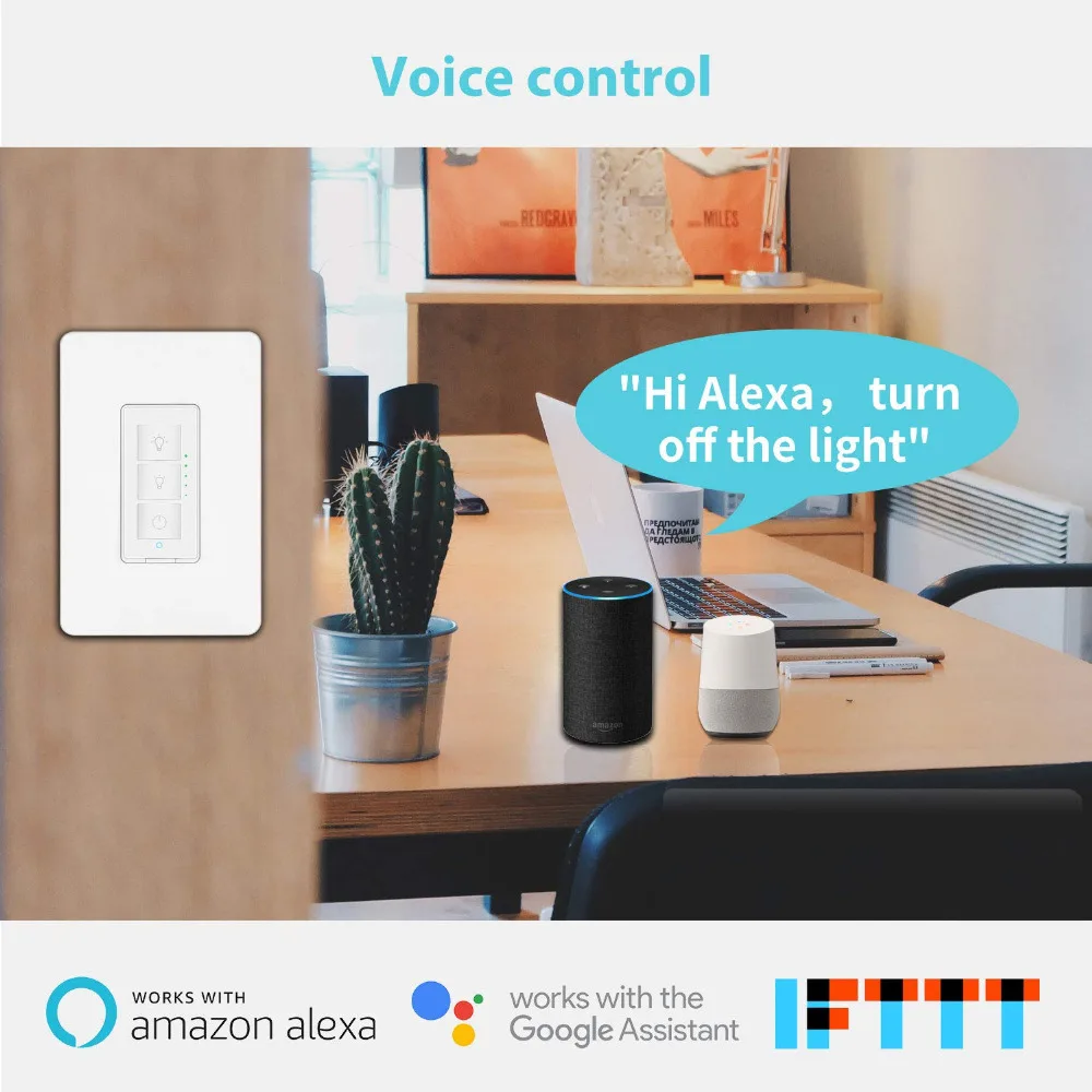 Meross умный WiFi диммер светильник работает с Amazon Alexa Google Assistant и IFTTT только