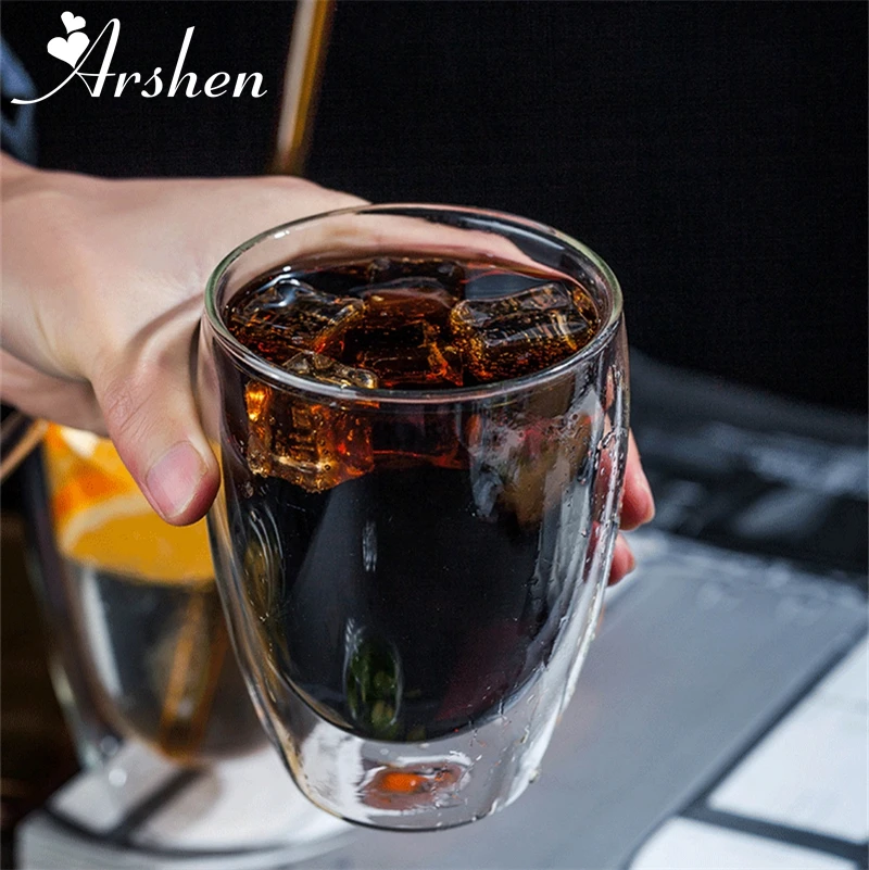 Термостойкие прозрачные чашки Arshen с двойными стенками 80/250/350/450/650 мл | Дом и сад