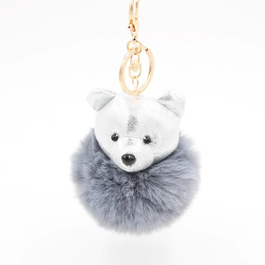 2019 New Fashion Jewelry Cute bear Ball Key Chain Car Keyring Holder Bag Pendant Charm Keychain Plush Fur Women | Украшения и
