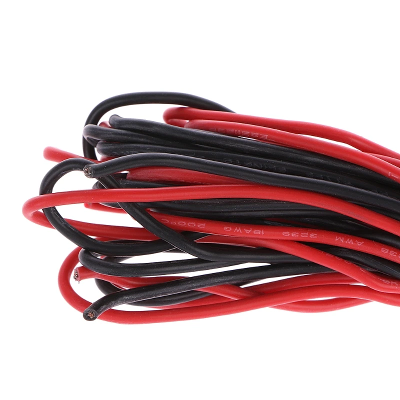 3 метра красный + черный мягкий кабель RC Lipo батарея ESC силиконовый провод 18AWG
