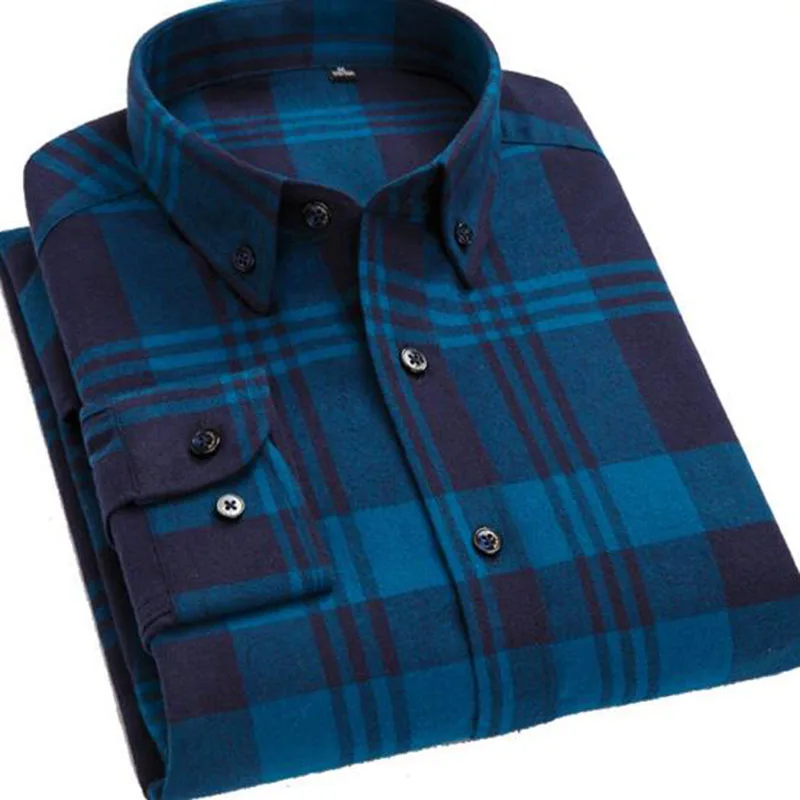 En однобортные рубашки в клетку с длинными рукавами Camisa Разноцветные теплые