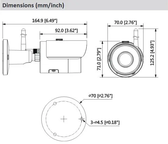 IPC-HFW1320S-W, 3MP, wifi, цилиндрическая IP камера, уличная, английская версия, заменяет IPC-HFW2325S-W, cctv, камера безопасности, IPC-HFW1320S