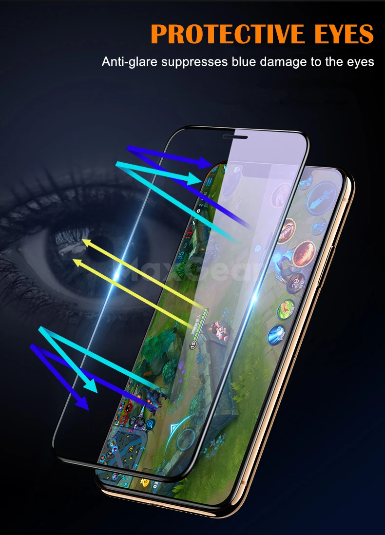 MaxGear закаленное стекло для iPhone XS полное покрытие защитное стекло 9H протектор экрана для iPhone XS Max XR X 6 7 8 plus 6s пленка