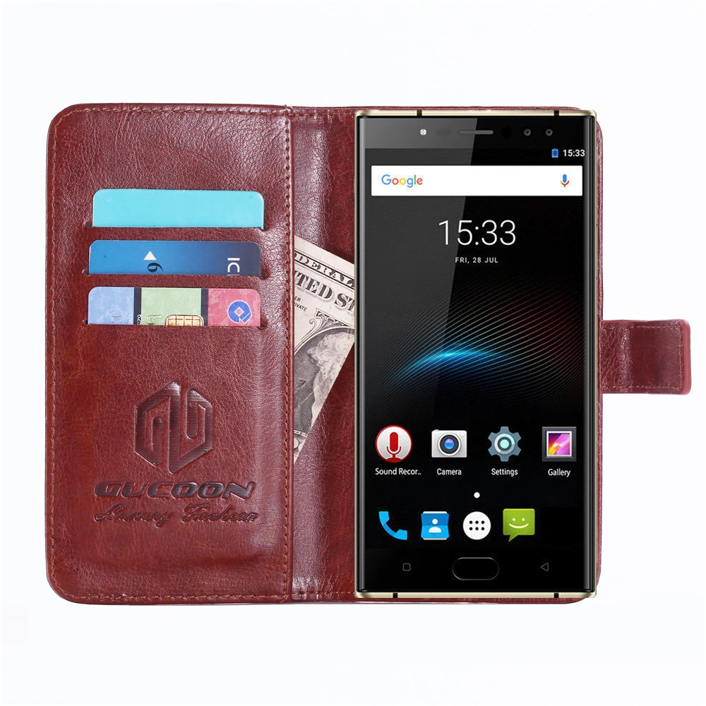 GUCOON, винтажный Чехол-кошелек для Oukitel K3, 5,5 дюймов, из искусственной кожи, Ретро стиль, откидная крышка, стильные магнитные чехлы с откидной подставкой и ремешком