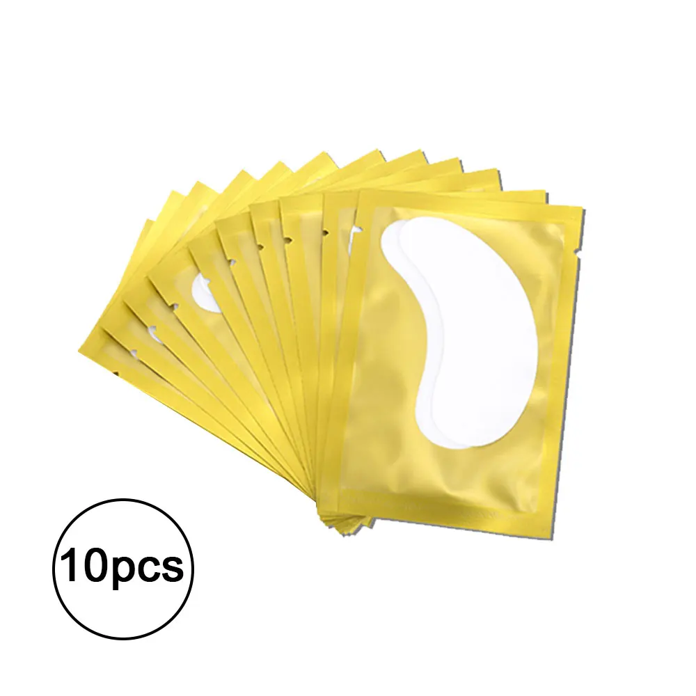 Gold 10pcs 10/20/50 пар Пластыри для наращивания ресниц кругов под глазами колодки Бумага патчи привитые глаз советы Стикеры обертывания инструменты для макияжа - Длина: Gold 10pcs