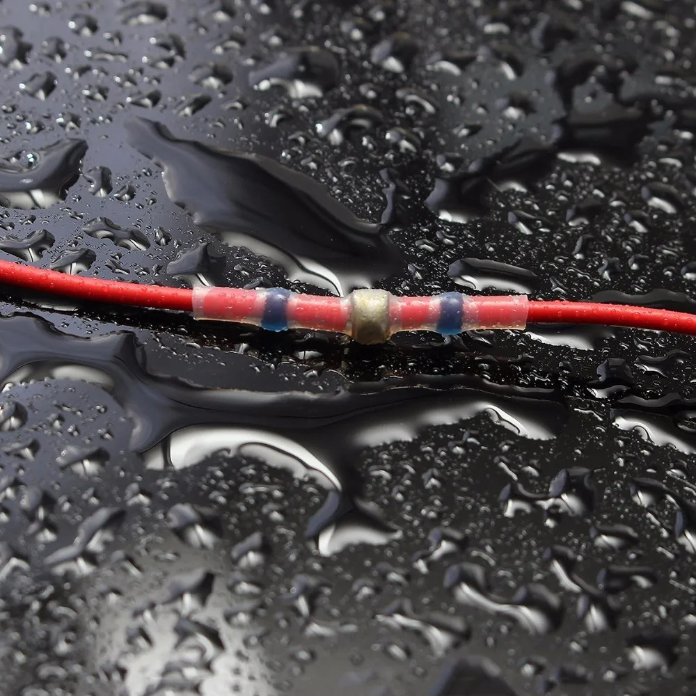 blue Waterproof Tin Solder Seal Electrical Connectors Heat Shrink Butt Wire | Обустройство дома
