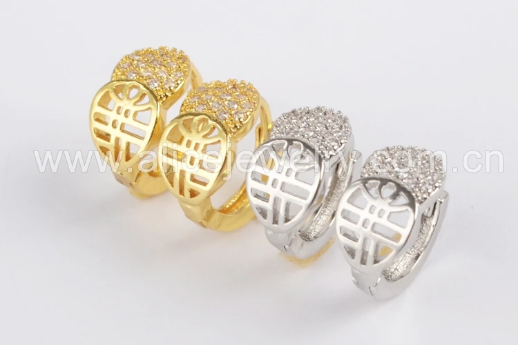 Borosa CZ Micro Циркон Проложить Серьги Для женщин jewelry золото/серебро Цвет Кристалл уха манжеты Серьги Jewelry Обручение партии wx703