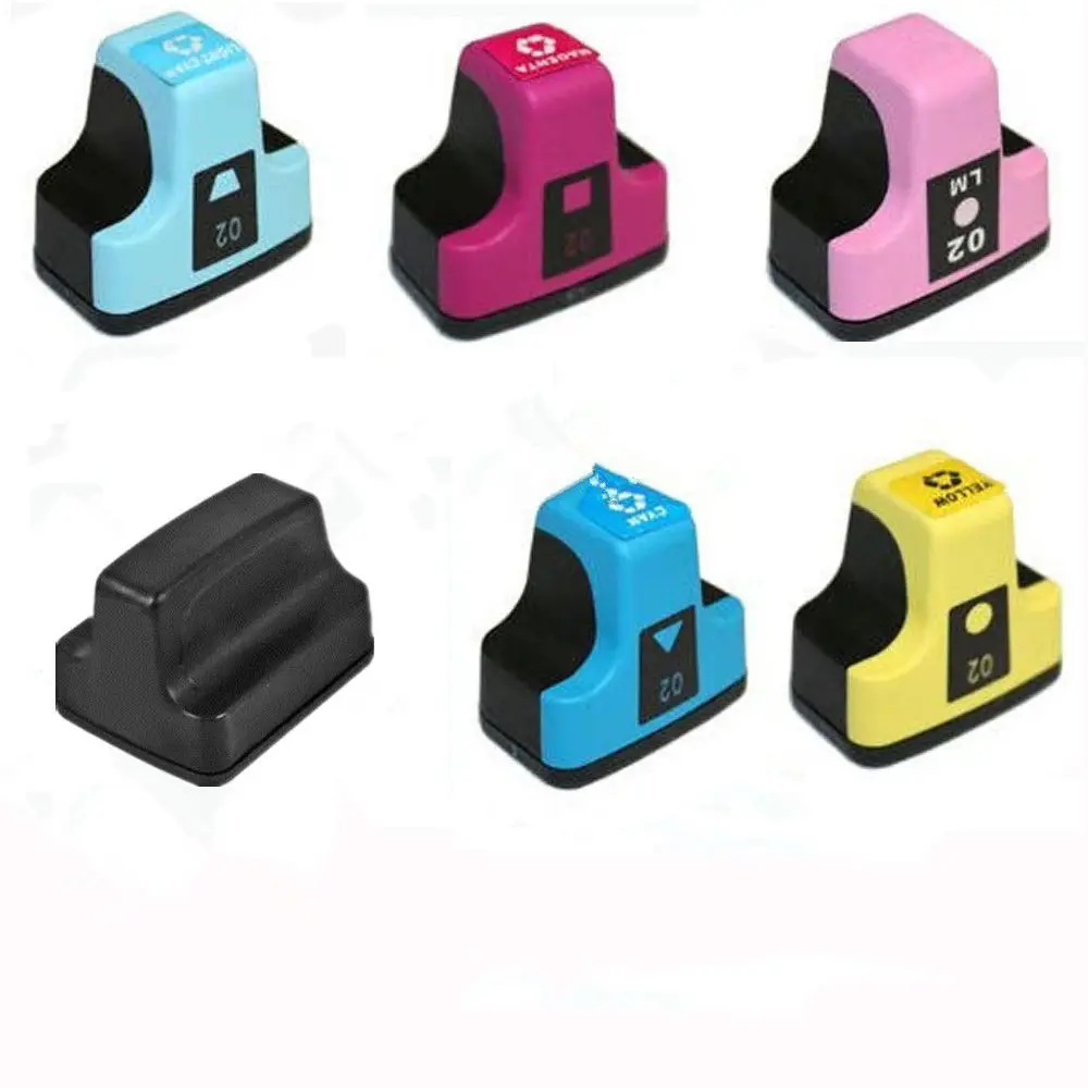 6pk полные чернила 02XL для PhotoSmart C6180 C6280 C8250 3110 3210 C5100 C5140 C5150 принтер|ink cartridge|cartridge ink |