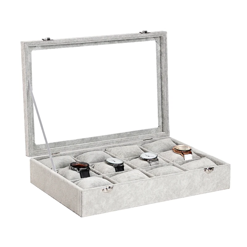 12 Grids Handmade Watch Box Clock Time Case for Holding | Наручные часы