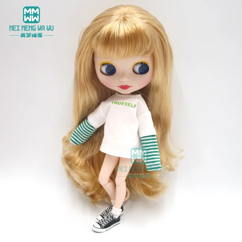 1 шт., одежда Blyth doll, Повседневная Длинная футболка, толстовка с надписью для Blyth Azone 1/6, аксессуары для кукол