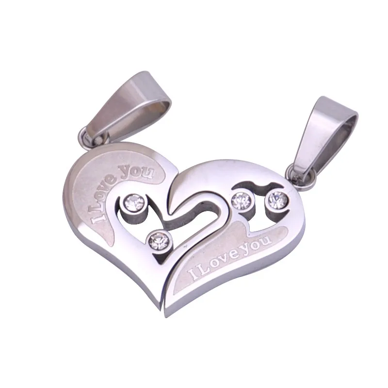 Набор из нержавеющей стали для мужчин и женщин с подвеской в форме сердца