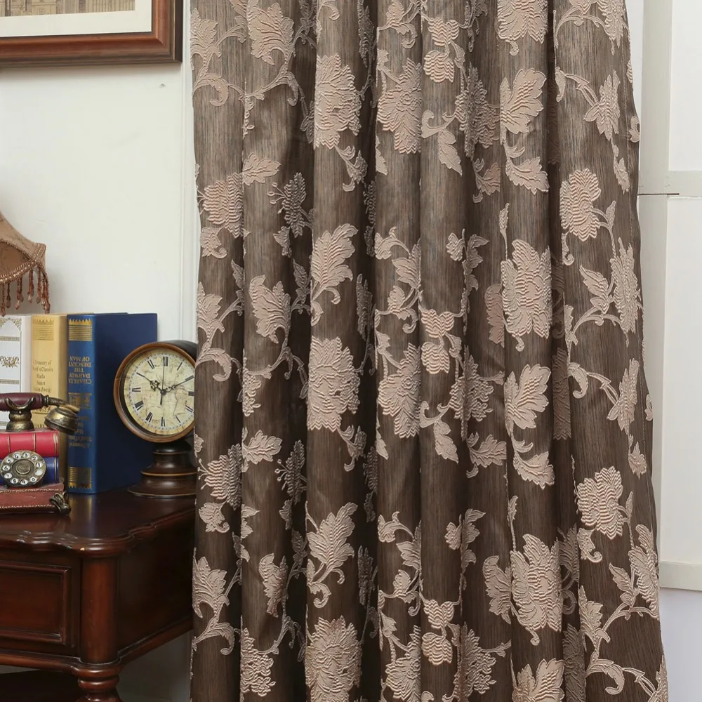 Шторы из жаккарда NAPEARL коричневые полузатемненные шторы модные на окна в