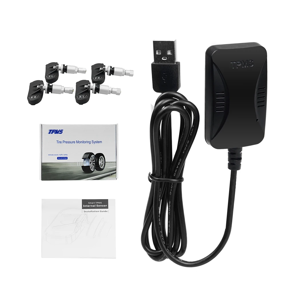 Система мониторинга давления в шинах автомобиля TPMS для Android DVD USB 4 внутренние