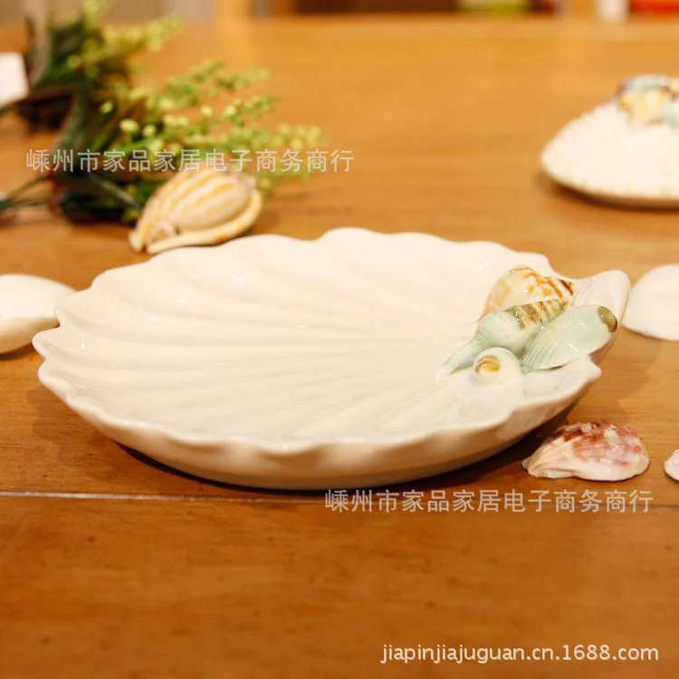 Mediterranean decorative plate temperature ceramic conch shells ocean Western dish fruit wholesale |