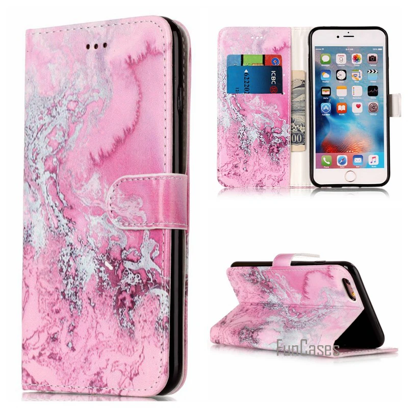 3 Чехол для Apple iPhone 7 Plus 6 S 6 6 плюс 7 Plus кожа Чехлы-бумажники capinhas Para ETUI COQUE fundas Carcasa Капа Мрамор - Цвет: 3