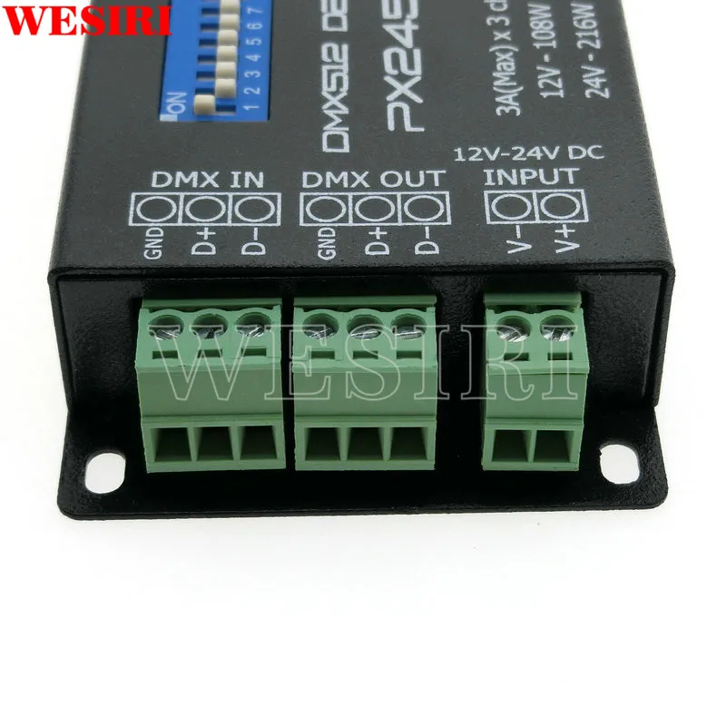 PX24506 DMX декодер драйвера RGB Усилитель контроллер для светодиодных ламп DC12