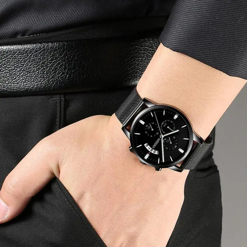 Reloj 2018 модные военные кварцевые мужские часы с большим циферблатом спортивные